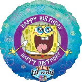 Singender Ballon, Sponge Head Happy Birthday (FUNG SFB 02 14035)