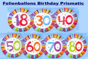 Folienballons Geburtstag, Birthday Prismatic (ohne Helium) - Folienballons Geburtstag, Birthday Prismatic (ohne Helium)
