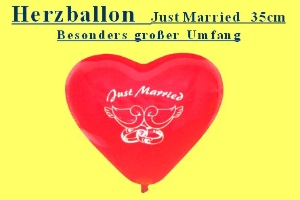 Herzballon Just Married 35 cm - Herzballon Just Married 35 cm