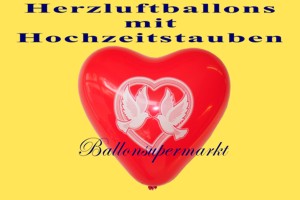 Hochzeitstauben-Herzluftballons