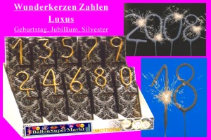 Silvester Zahlenwunderkerzen in Gold