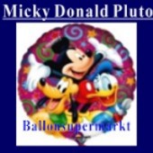 Luftballon Mickey Donald Pluto, Folienballon mit Ballongas (FHGE51)