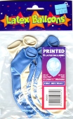 Luftballons, Latexballons Happy 1 Birthday / Blau & Perlmutt (LRAms 990030)