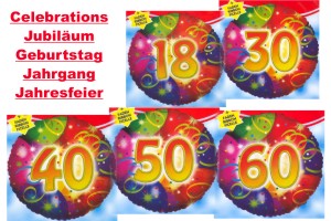 Folienballons Celebrations (ohne Helium) - Folienballons Celebrations (ohne Helium)