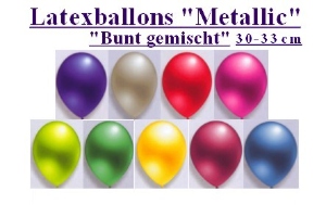 Latexballons Metallic / Bunt gemischt - Latexballons Metallic / Bunt gemischt