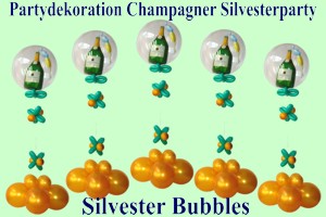 Partydekoration Champagner, Silvesterparty - Partydekoration Champagner, Silvesterparty