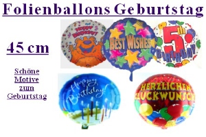 Geburtstag 45 cm Folienballons (inkl. Helium) - Geburtstag 45 cm Folienballons (inkl. Helium)