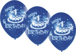 Zahlen-Luftballons-Kindergeburtstag, 1. Geburtstag