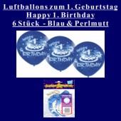 Luftballons mit Zahlen zum ersten Geburtstag