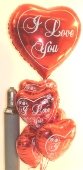 Mini-Set 6, 10 Herzballons aus Folie, I Love You, 1 Liter Helium (BGS05MN06)