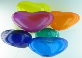 Maxi-Set 1BA, 100 bunte Herzluftballons 30-33 cm mit Helium (Farbauswahl) (BGS1MX LH 40er)