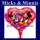 Luftballon Mickey Minnie Love, Folienballon mit Ballongas (FHGE61)