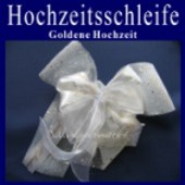 Hochzeitsschleife, Hochzeitsdeko-Zierschleife, Goldene Hochzeit (Hochzeitsdeko-Schleife D 04)