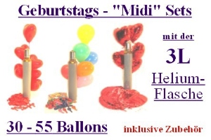 Ballons u. Helium: Midi-Sets Kindergeburtstag