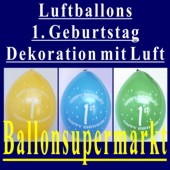Luftballons 1st Birthday 10 Stück, 1. Kindergeburtstag Luftballon-Dekoration (1.-Geburtstag-Luftballons-D110902A)