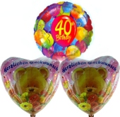 Geburtstag "Balloons 40"  mit B&auml;rchen (FHGE KK GB 07)