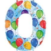 Luftballons: Folienballondeko Balloons "0" (ohne Helium) (FUNG Am D13705 01)