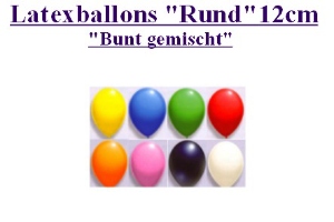 Luftballons, 12 cm bunt Latexballons 12cm / Bunt - Latexballons 12cm / Bunt