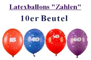 Geburtstagsballons, 10er Beutel - Geburtstagsballons, 10er Beutel