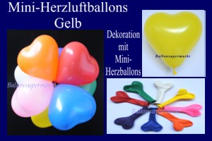 Herzluftballons-Mini-Gelb - Herzluftballons-Mini-Gelb