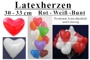 Herzluftballons, Herzballons, Ballons in Herzform im Ballonsupermarkt-Onlineshop