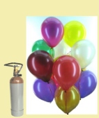 Maxi-Set MB, 100 bunte Luftballons Metallic mit Helium (BGS1MX 100Met30)