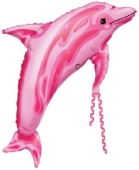 Delfin Luftballon ohne Helium, rosa (FUNG-Luftballon-Delfin-07460)