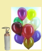 Maxi-Set MA, 100 Luftballons Metallic mit Helium (Farbauswahl) (BGS1MX 100Met30A)