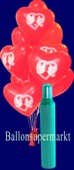 Maxi-Set, Ballons-Helium, 100 rote Herzluftballons mit Hochzeitstauben (BGS1MX1W-Helium-Herzluftballons-Hochzeitstauben-HHT100)