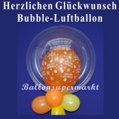 Herzlichen Glückwunsch, Bubble Luftballon (mit Helium) (FHGE-KAE HrzlGlueckw-22)