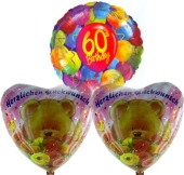 Geburtstag "Balloons 60"  mit B&auml;rchen (FHGE KK GB 09)
