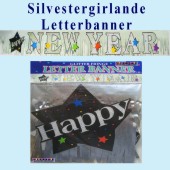 Silvestergirlande, Letterbanner, Happy New Year (Silvester Deko-Girlande 03 120024)