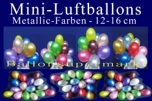 Luftballons Mini 12 - 16 cm Metallicfarben - Luftballons Mini 12 - 16 cm Metallicfarben