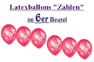Geburtstagsballons 6er Beutel - Geburtstagsballons 6er Beutel