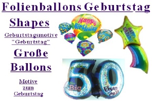 Geburtstag Folienballons Shapes Große Ballons (inkl. Helium) - Geburtstag Folienballons Shapes Große Ballons (inkl. Helium)