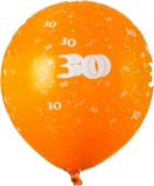 Geburtstagballons, 30. Geburtstag, 10 St&uuml;ck (LRMZ -10- 61053 7)
