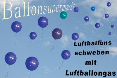 Schwebende Ballone die mit Luftballongasen aufsteigen