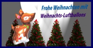 Frohe Weihnachten mit Weihnachts-Luftballons