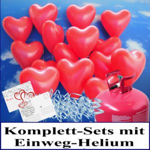 luftballons zur hochzeit steigen lassen: komplette Sets mit Einweg-Helium