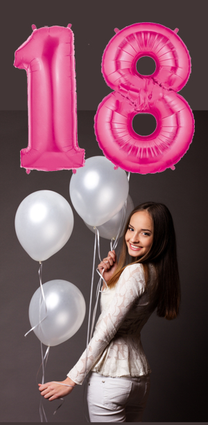 Große Zahlen-Luftballons zum 18. Geburtstag