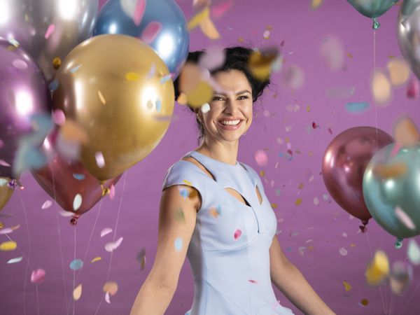 zum Geburtstag lassen wir es richtig krachen mit Metallic-Luftballons