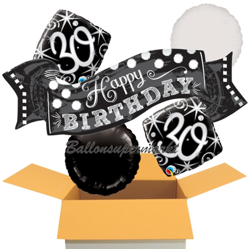 Folienballons-im-Karton-Happy-Birthday-Tafel-2-Elegant-30-2-Runsballons-schwarz-weiss-Dekoration-30.-Geburtstag