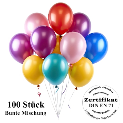 deko Luftballons Metallic 30 cm 100 Stück Sonderpreis