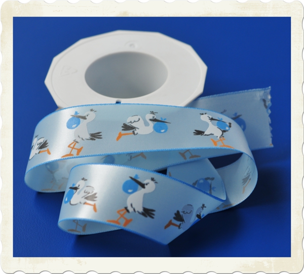 1-Rolle-Deko-Zierband-Geburt-Taufe-Baby-Party-Blau-Klapperstorch-Boy-Junge