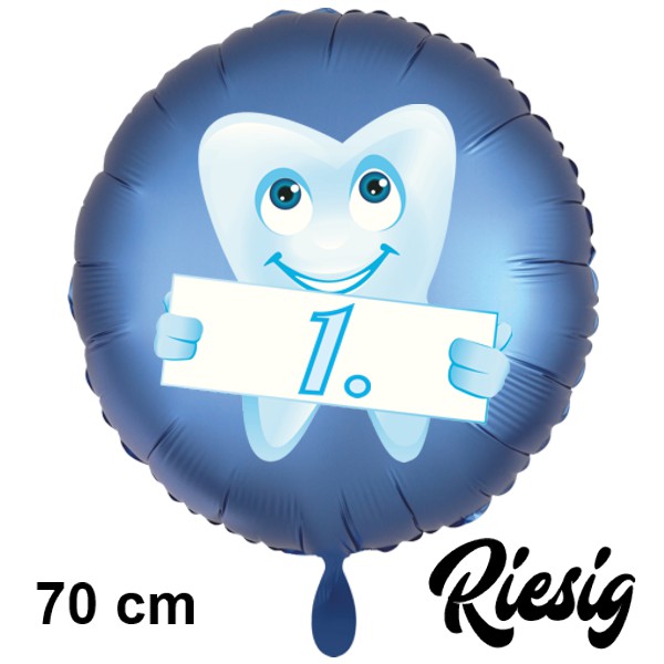 1.-zahn-riesiger-luftballon-satin-de-luxe-blau-rund-70cm-mit-helium