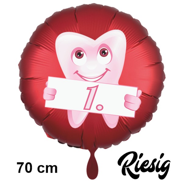 1.-zahn-riesiger-luftballon-satin-de-luxe-rot-rund-70cm-mit-helium
