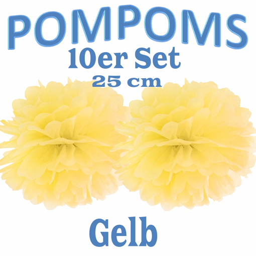 10-Pompoms-25-cm-Gelb