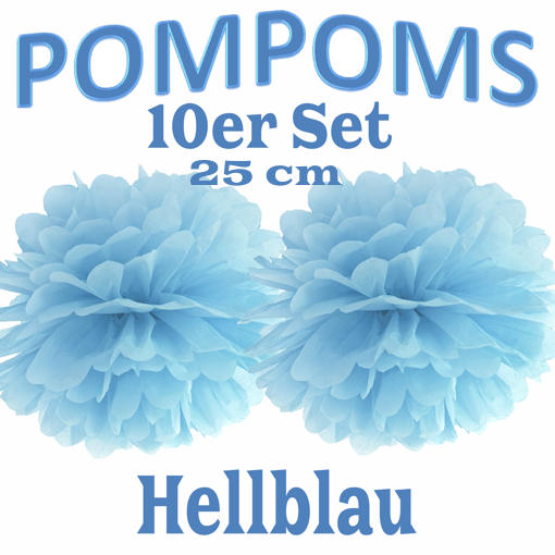 10-Pompoms-25-cm-Hellblau