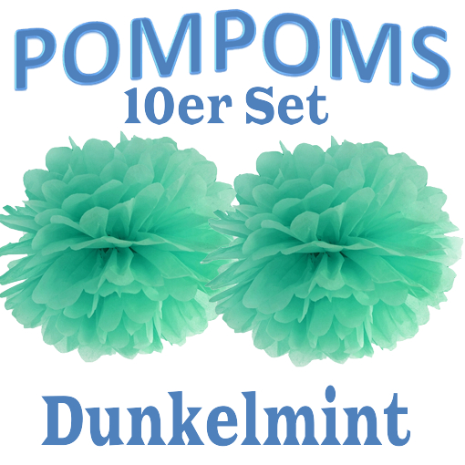 10-Pompoms-35-cm-Dunkelmint