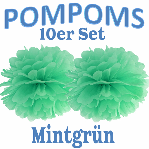 10-Pompoms-35-cm-Mintgruen